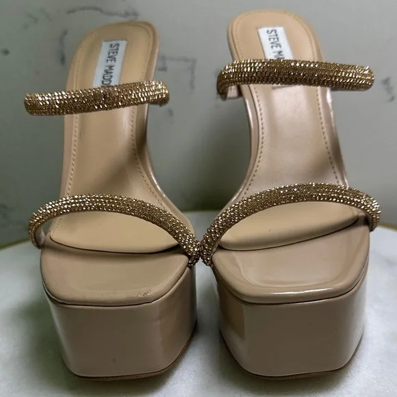 Steve Madden Zayne Nude/Tan Platform Heels Size 7 - Picture 3 of 7